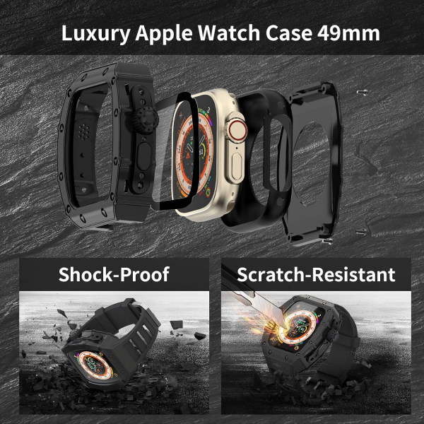 HUALIMEI Apple Watch Ultra 1/2.Nesil Kay-Black