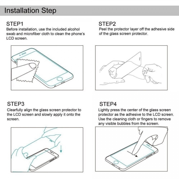 HeeBin Apple iPhone 6S / 6 Temperli Cam Ekran Koruyucu (2 Adet)