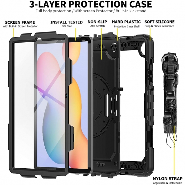 Herize Galaxy Tab S6 Lite Omuz Askl Tablet Klf