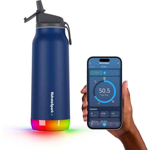 HidrateSpark Straw PRO Serisi Akll Su iesi(950 mL)-Deep Blue