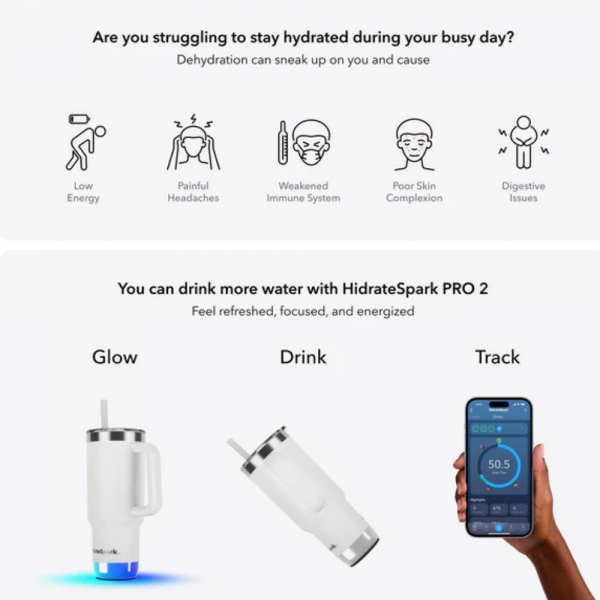Hidrate Spark PRO 2 Akll Su Bardak iesi (890mL)-White