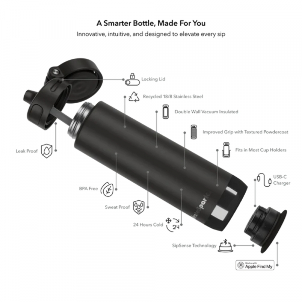 Hidrate Spark PRO 2 Akll Su iesi (600mL)(Chug)-Black