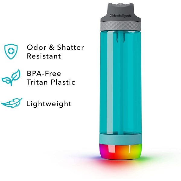 Hidrate Spark PRO Tritan Plastik Pipetli Akıllı Su Şişesi (710 ml)-Sea Glass
