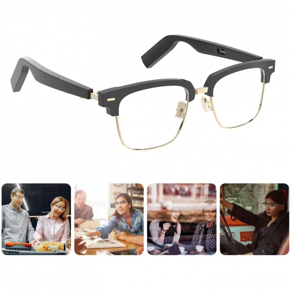 Homradise Bluetooth Bağlantılı Akıllı Siyah Çerçeveli Gözlük