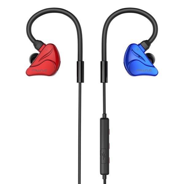 Honstek H3 Kablosuz Bluetooth V4.1 Kancal Kulaklk-Red-Blue