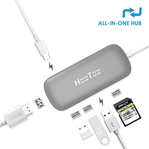HooToo MacBook USB C to USB 3.1 Adaptr/arj Cihaz (Gri)