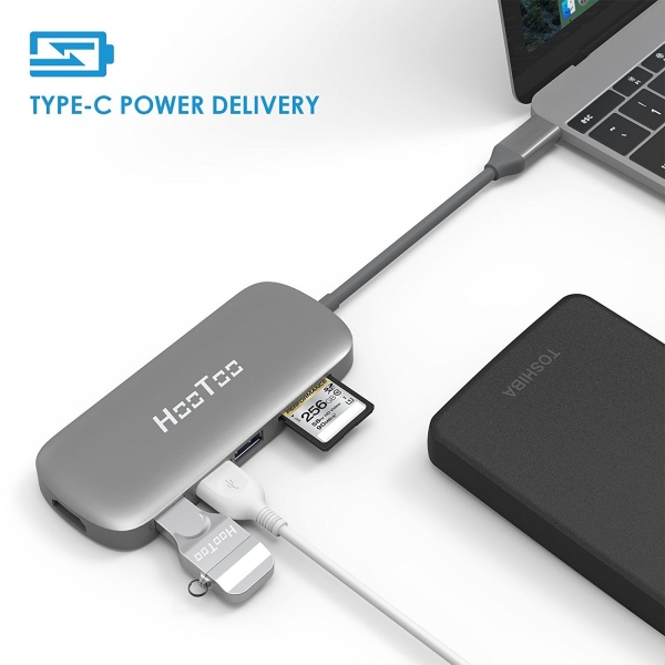 HooToo MacBook USB C to USB 3.1 Adaptr/arj Cihaz (Gri)