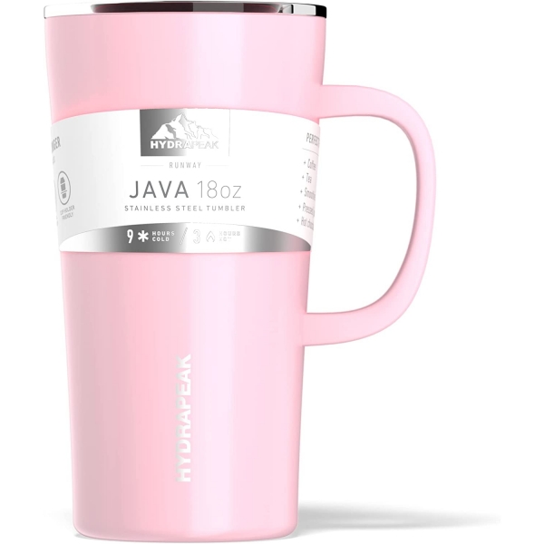 Hydrapeak JAVA Paslanmaz elik Sapl Termos (530ml, Pembe)