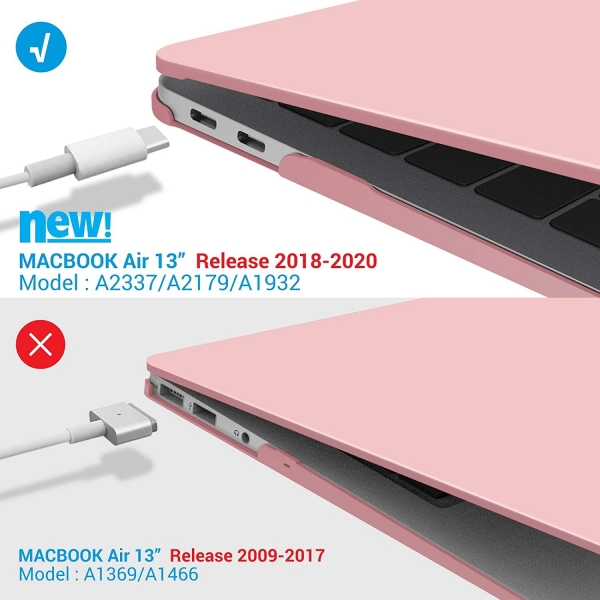 iBenzer MacBook Air Koruyucu Klf (13 in)(M1)-Rose Quartz