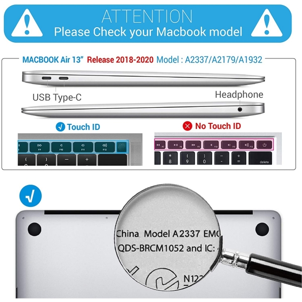 iBenzer MacBook Air Koruyucu Klf (13 in)(M1)-Frost Clear