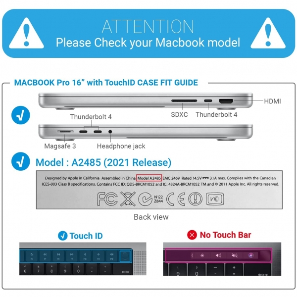 iBenzer MacBook Pro Koruyucu Klf (16 in)(2021)-Frost Clear