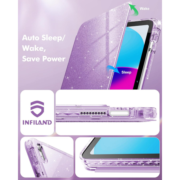 INFILAND iPad A16 Parltl Klf (11 in)-Light Purple 