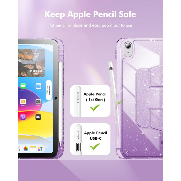 INFILAND iPad A16 Parltl Klf (11 in)-Light Purple 
