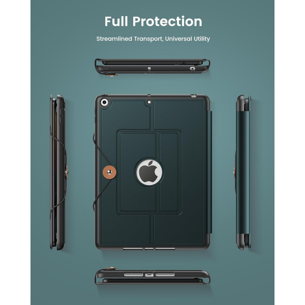 INFILAND iPad 9/8/7.Nesil Tanabilir Klavyeli Klf-Midnight Green 