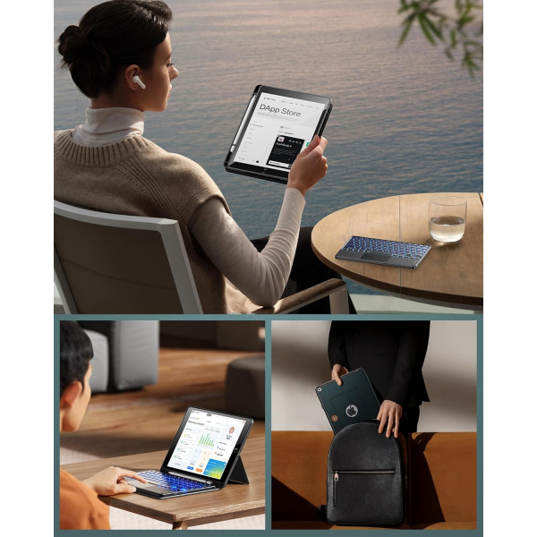INFILAND iPad 9/8/7.Nesil Tanabilir Klavyeli Klf-Midnight Green 