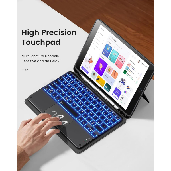INFILAND iPad 9/8/7.Nesil Tanabilir Klavyeli Klf-Midnight Green 