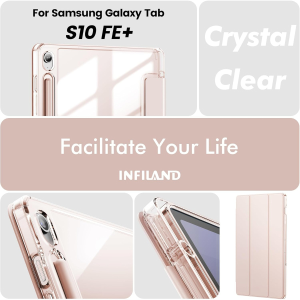 INFILAND Galaxy Tab S10 FE Plus effaf Klf-Rose Gold