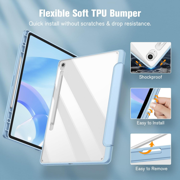 Fintie Galaxy Tab S10 FE Plus effaf Klf-Sky Blue