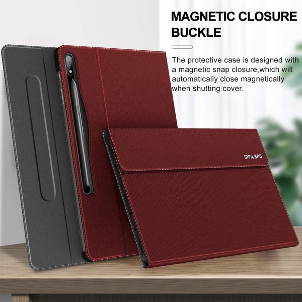 INFILAND Galaxy Tab S8 Plus Klf-Dark Red 