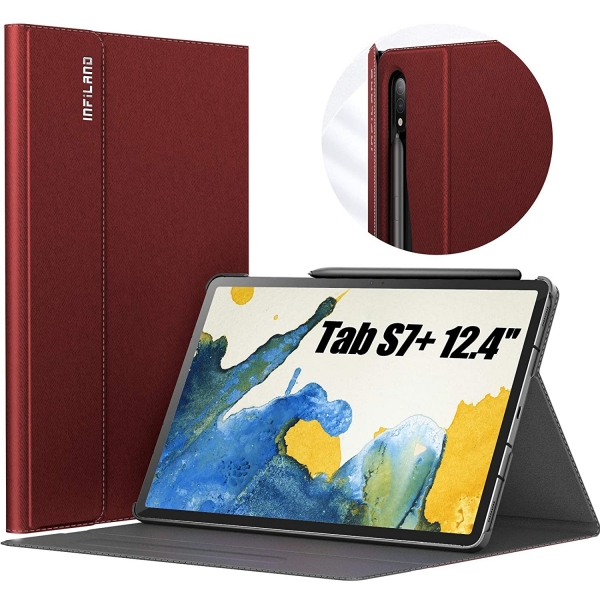 INFILAND Galaxy Tab S8 Plus Klf-Dark Red 