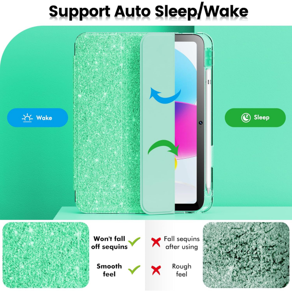 INFILAND Apple iPad A16 Glitter Klf (11/10.9 in)-Green