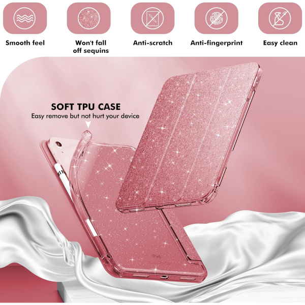INFILAND Apple iPad A16 Glitter Klf (11/10.9 in)-Rose Gold