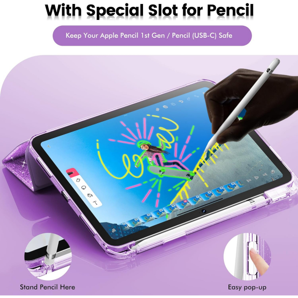 INFILAND Apple iPad A16 Glitter Klf (11/10.9 in)-Purple