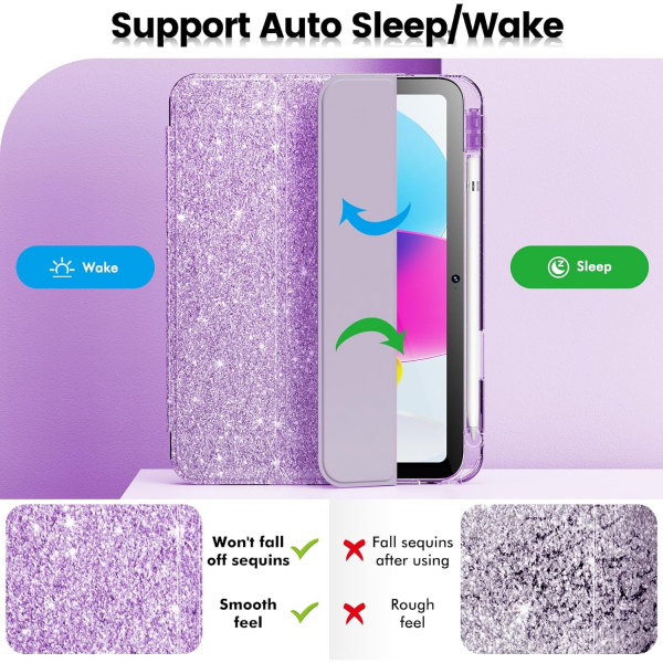 INFILAND Apple iPad A16 Glitter Klf (11/10.9 in)-Purple