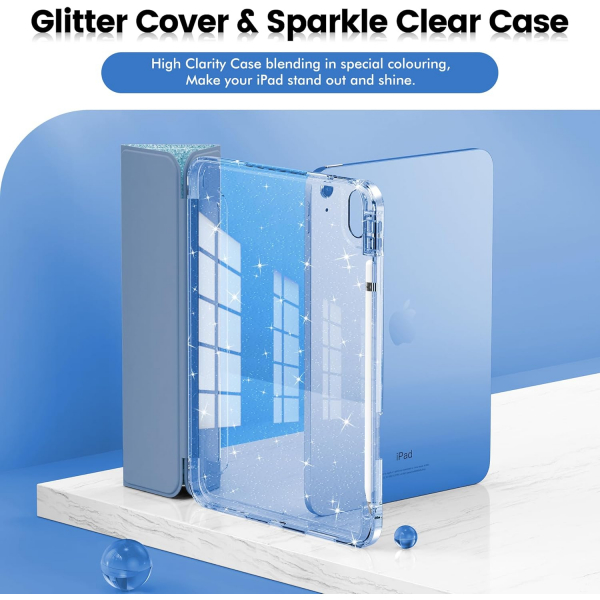 INFILAND Apple iPad A16 Glitter Klf (11/10.9 in)-Blue