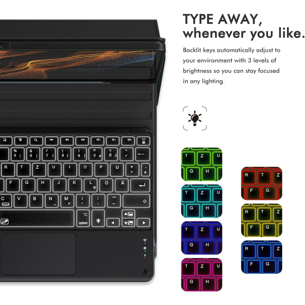 INFILAND Ayrlabilir Klavyeli Galaxy Tab S6 Lite Klf