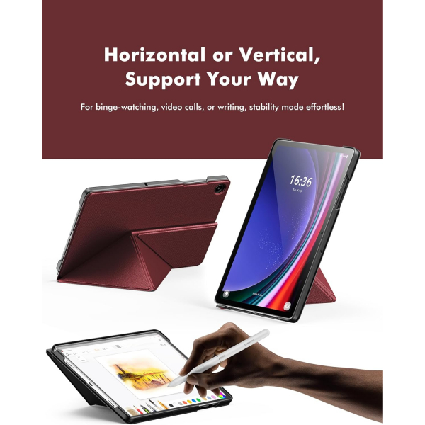 INFILAND Samsung Galaxy Tab A9 Plus Flex Klf-Burgundy 
