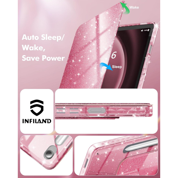 INFILAND Samsung Galaxy Tab S10 Lite Slim Klf-Pink