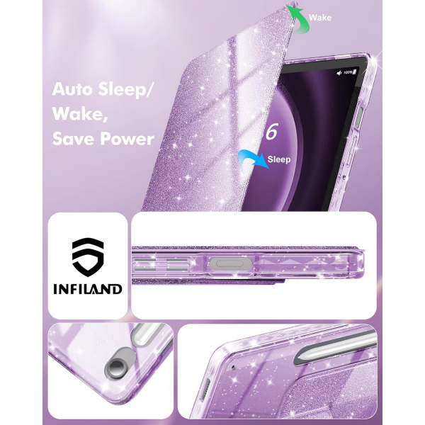 INFILAND Samsung Galaxy Tab S10 Lite Slim Klf-Light Purple
