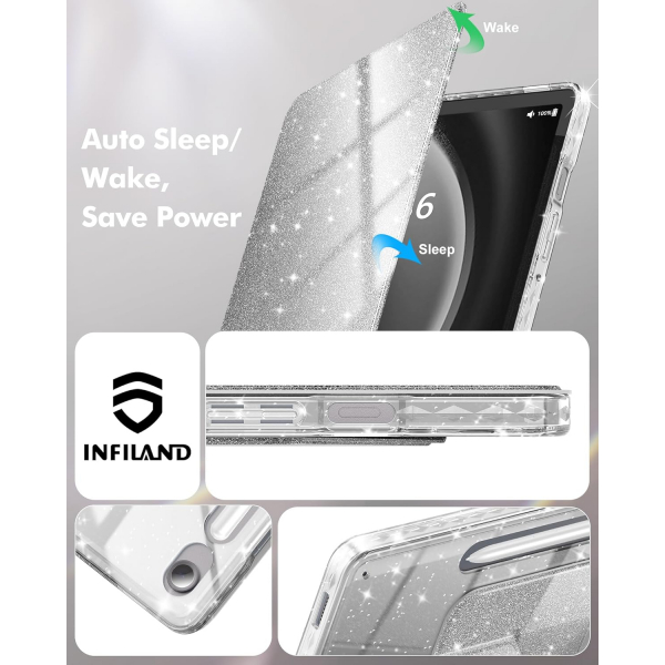 INFILAND Samsung Galaxy Tab S10 Lite Slim Klf-Silver