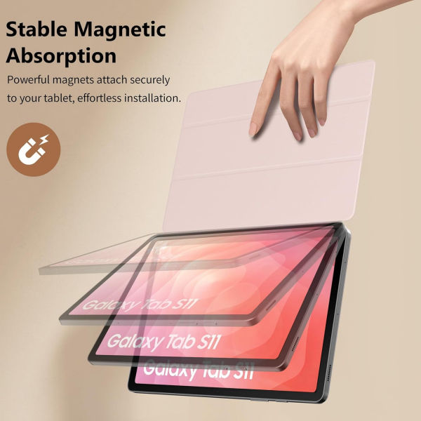 TiMOVO Samsung Galaxy Tab S11 Manyetik Klf-Light Pink