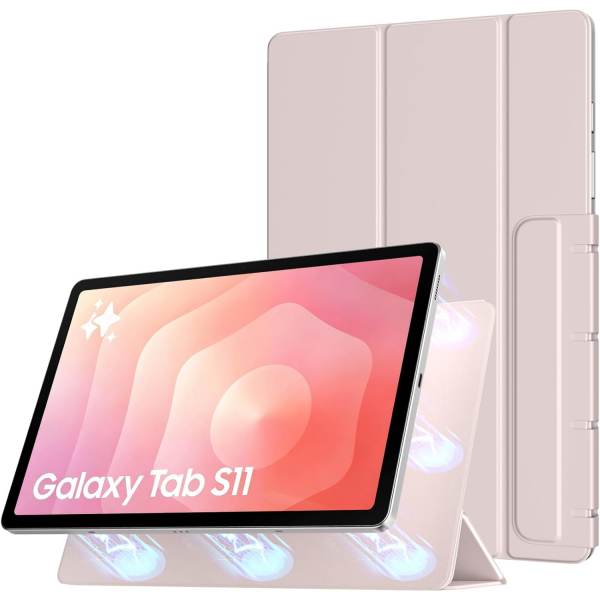 TiMOVO Samsung Galaxy Tab S11 Manyetik Klf-Light Pink