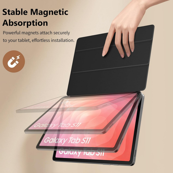 TiMOVO Samsung Galaxy Tab S11 Manyetik Klf-Black