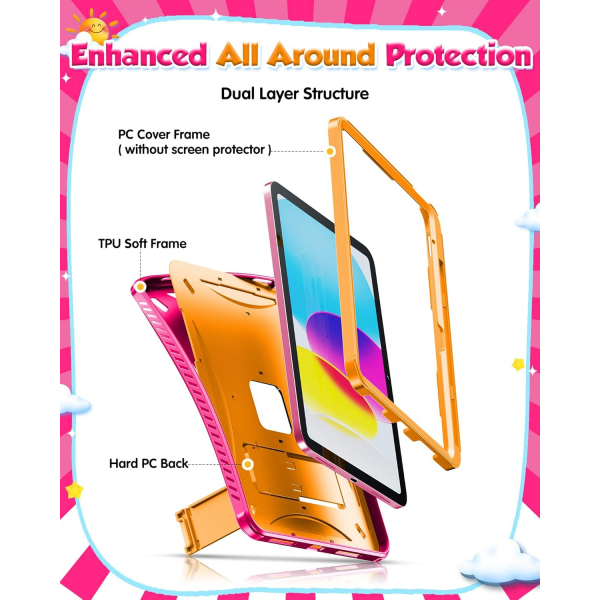 INFILAND iPad A16 Fortishield Klf (11 in)-Pink