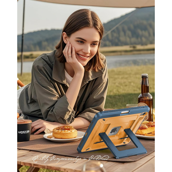 INFILAND iPad A16 Tam Korumal Klf (11 in)-Amber Navy