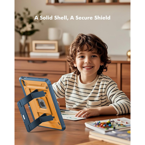 INFILAND iPad A16 Tam Korumal Klf (11 in)-Amber Navy