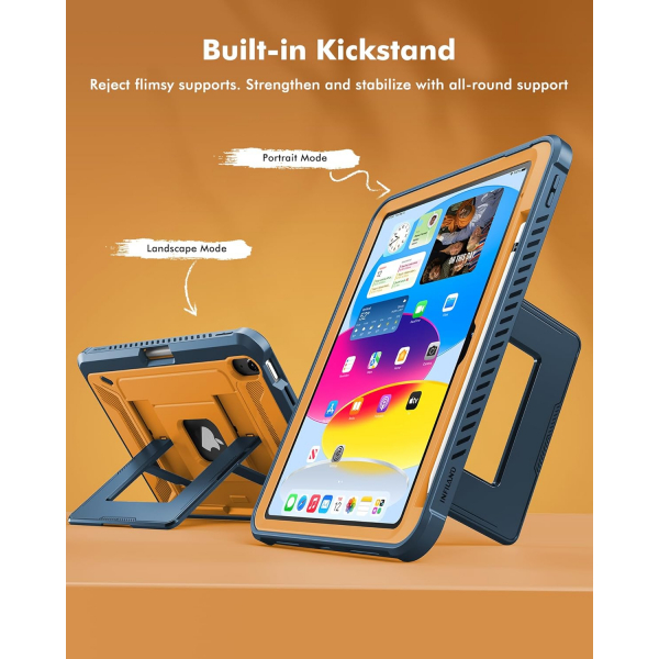 INFILAND iPad A16 Tam Korumal Klf (11 in)-Amber Navy