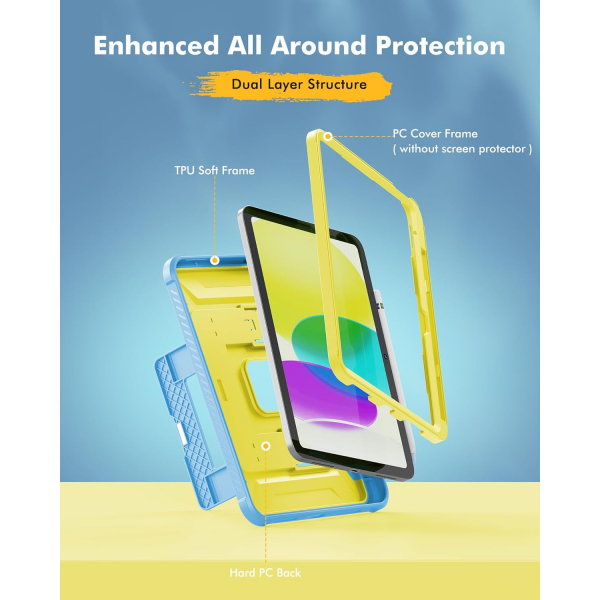 INFILAND iPad A16 Tam Korumal Klf (11 in)-Lemon Blue