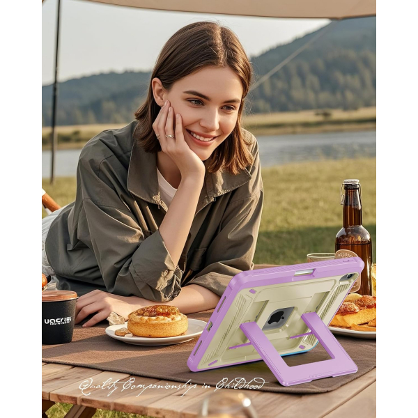 INFILAND iPad A16 Tam Korumal Klf (11 in)-Lilac Cream