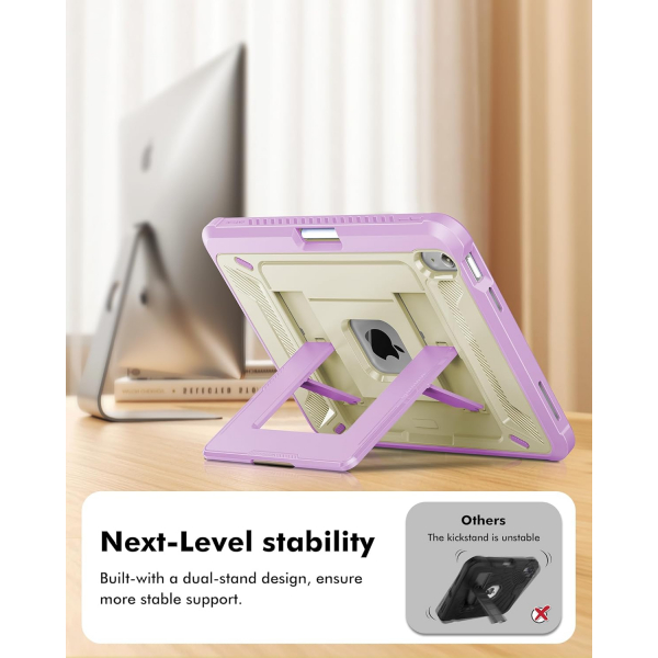 INFILAND iPad A16 Tam Korumal Klf (11 in)-Lilac Cream