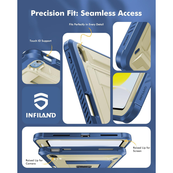 INFILAND iPad A16 Tam Korumal Klf (11 in)-Marine Sand