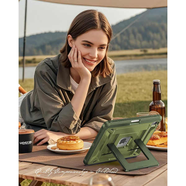 INFILAND iPad A16 Tam Korumal Klf (11 in)-Military Green