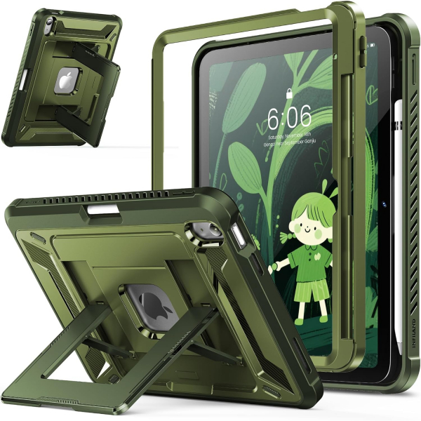 INFILAND iPad A16 Tam Korumal Klf (11 in)-Military Green