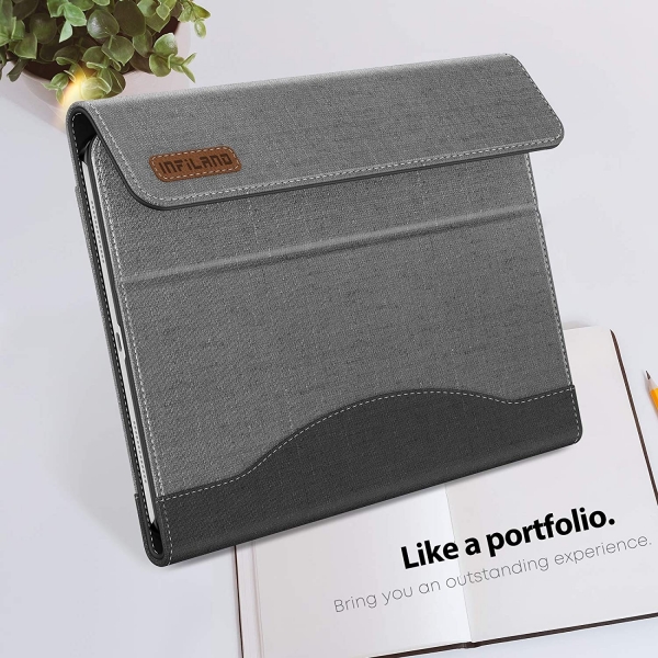 Infiland iPad Pro Business Standl Klf (12.9 in)(4.Nesil)-Grey