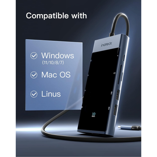 Inateck 10 Balant Noktal USB C Hub 