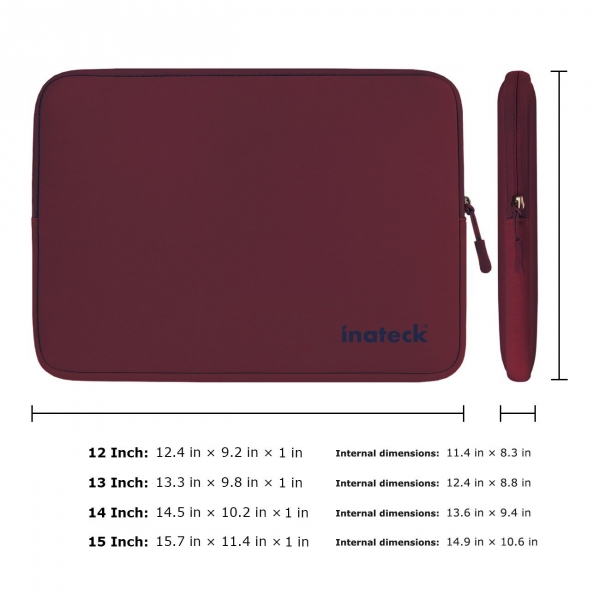 Inateck 15-15.6 in Suya Dayankl Neopren Laptop antas-Wine Red